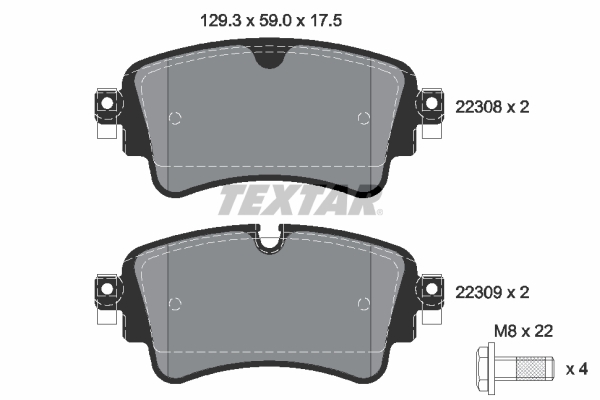 Brake Pad Set, disc brake - 2230801 TEXTAR