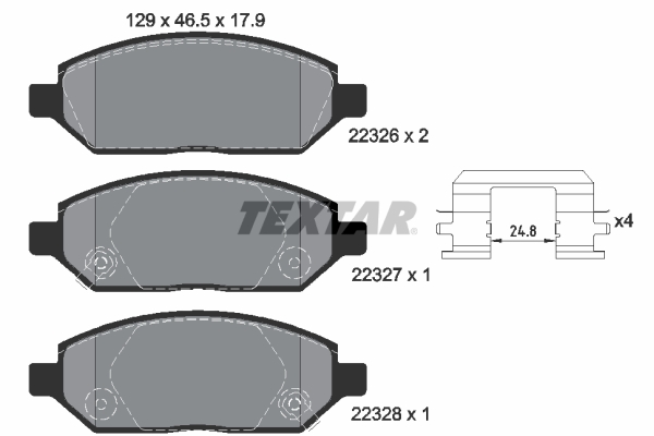 Brake Pad Set, disc brake - 2232601 TEXTAR