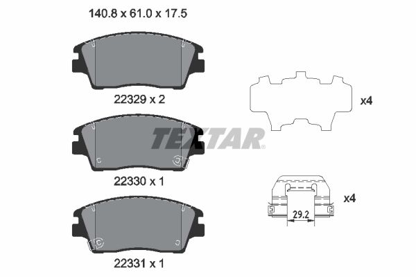 Brake Pad Set, disc brake - 2232901 TEXTAR