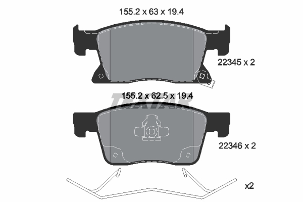 Brake Pad Set, disc brake - 2234501 TEXTAR