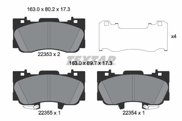 Brake Pad Set, disc brake - 2235301 TEXTAR