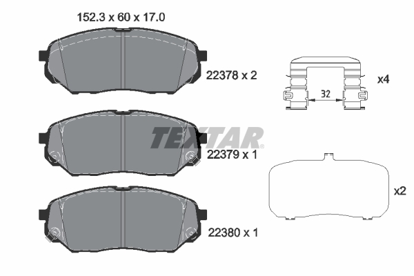 Brake Pad Set, disc brake - 2237801 TEXTAR