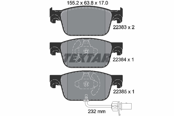 Brake Pad Set, disc brake - 2238301 TEXTAR