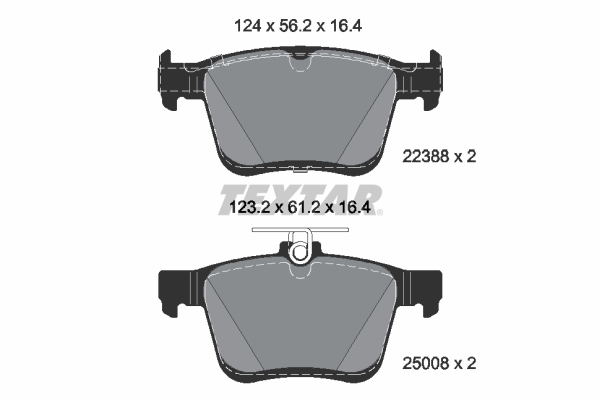 Bremsbelagsatz, Scheibenbremse - 2238801 TEXTAR