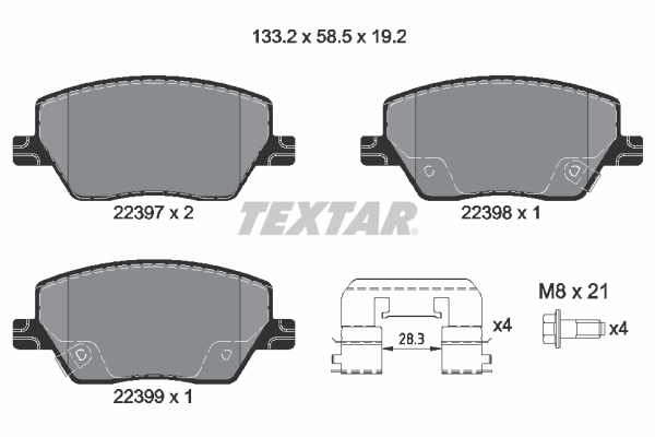 Brake Pad Set, disc brake - 2239701 TEXTAR