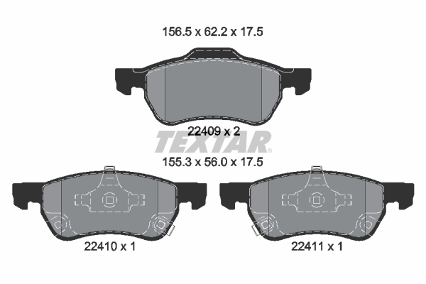Brake Pad Set, disc brake - 2240901 TEXTAR