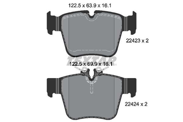 Brake Pad Set, disc brake - 2242301 TEXTAR