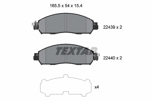 Brake Pad Set, disc brake - 2243903 TEXTAR