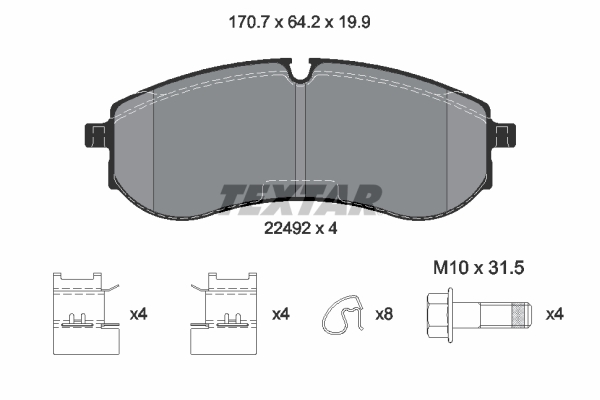 Brake Pad Set, disc brake - 2249201 TEXTAR
