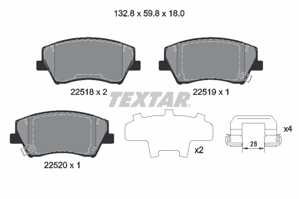 Brake Pad Set, disc brake - 2251801 TEXTAR