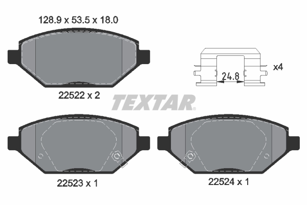 Brake Pad Set, disc brake - 2252201 TEXTAR