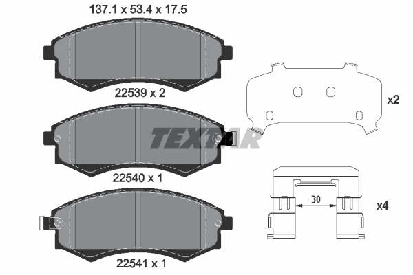 Brake Pad Set, disc brake - 2253901 TEXTAR