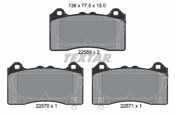 Brake Pad Set, disc brake - 2256901 TEXTAR