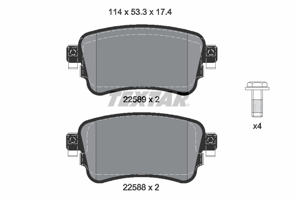 Brake Pad Set, disc brake - 2258801 TEXTAR