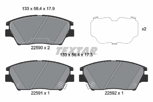 Brake Pad Set, disc brake - 2259001 TEXTAR