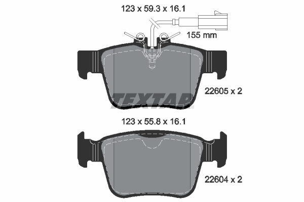 Brake Pad Set, disc brake - 2260501 TEXTAR