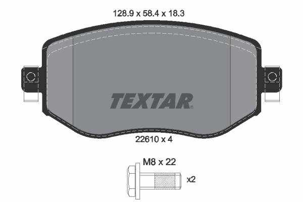 Brake Pad Set, disc brake - 2261001 TEXTAR