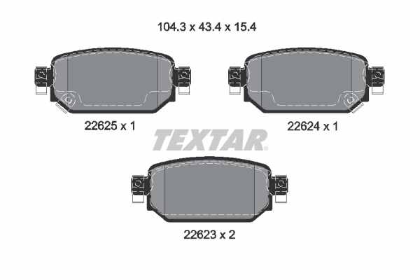 Brake Pad Set, disc brake - 2262301 TEXTAR