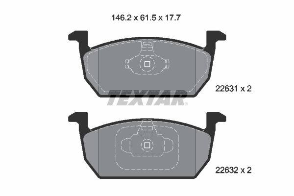 Brake Pad Set, disc brake - 2263101 TEXTAR
