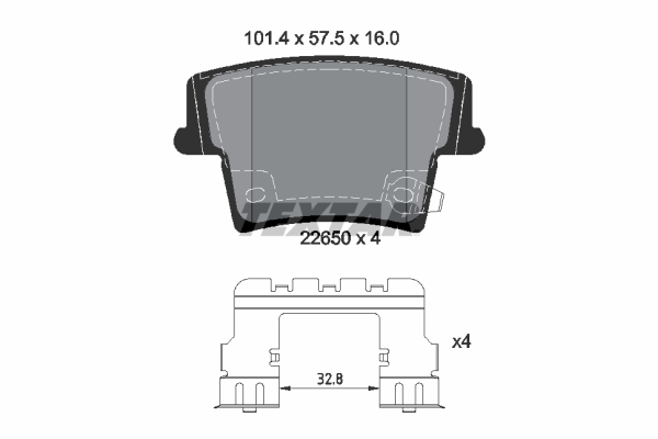 Brake Pad Set, disc brake - 2265001 TEXTAR