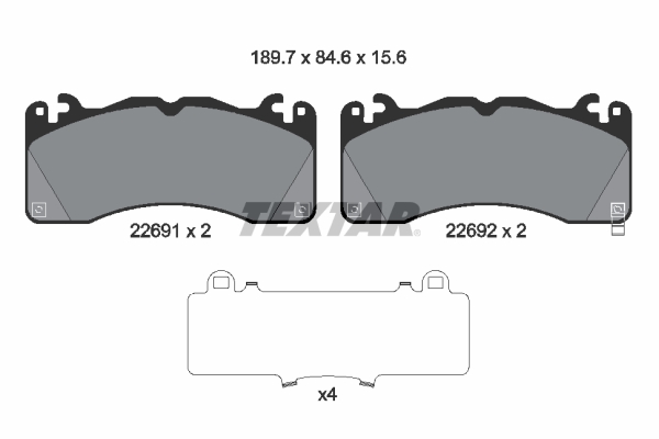 Brake Pad Set, disc brake - 2269101 TEXTAR