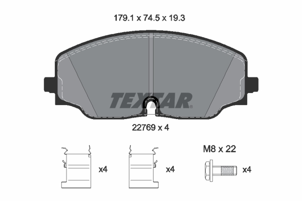 Brake Pad Set, disc brake - 2276901 TEXTAR