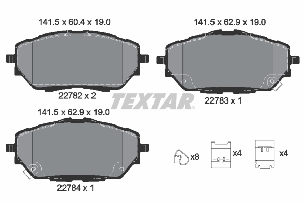 Brake Pad Set, disc brake - 2278201 TEXTAR