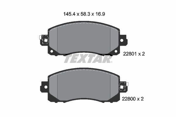 Kit pastiglie freno, Freno a disco - 2280001 TEXTAR