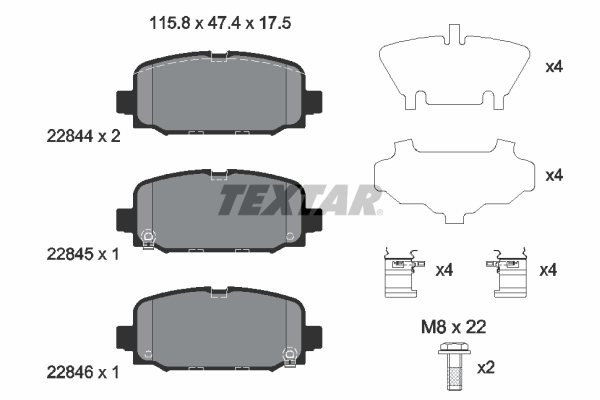 Brake Pad Set, disc brake - 2284401 TEXTAR