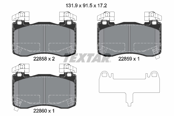 Kit pastiglie freno, Freno a disco - 2285801 TEXTAR