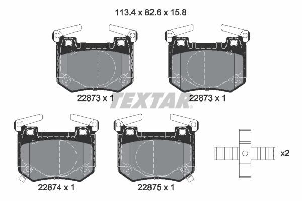 Brake Pad Set, disc brake - 2287301 TEXTAR