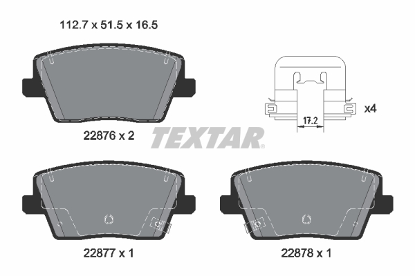 Brake Pad Set, disc brake - 2287601 TEXTAR