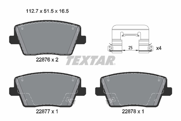 Brake Pad Set, disc brake - 2287603 TEXTAR