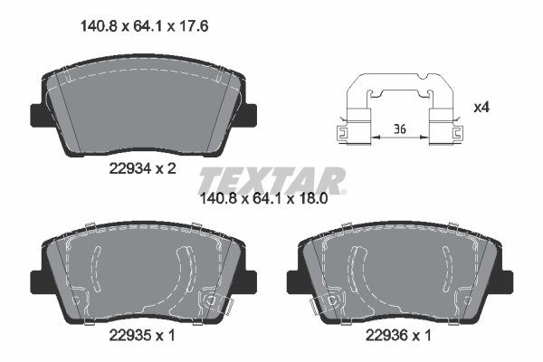 Kit pastiglie freno, Freno a disco - 2293401 TEXTAR