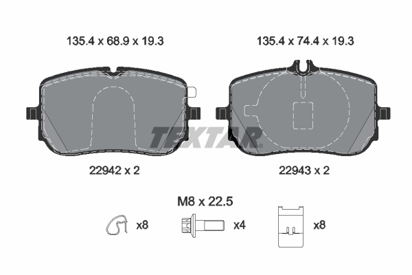 Brake Pad Set, disc brake - 2294201 TEXTAR