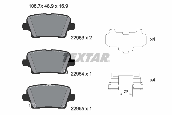 Brake Pad Set, disc brake - 2295301 TEXTAR
