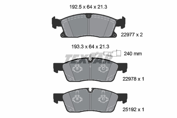 Kit pastiglie freno, Freno a disco - 2297701 TEXTAR