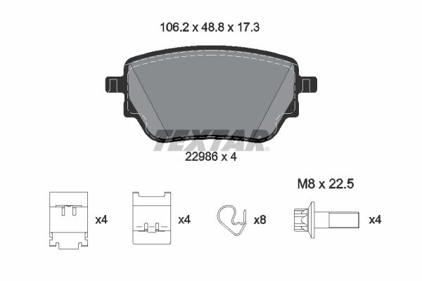 Brake Pad Set, disc brake - 2298601 TEXTAR