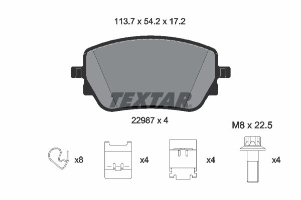Brake Pad Set, disc brake - 2298701 TEXTAR