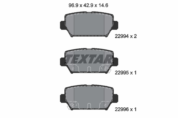 stabdžių trinkelių rinkinys, diskinis stabdys - 2299401 TEXTAR