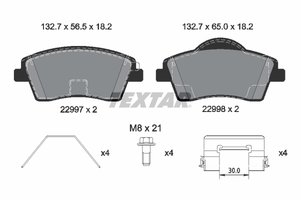 Brake Pad Set, disc brake - 2299701 TEXTAR