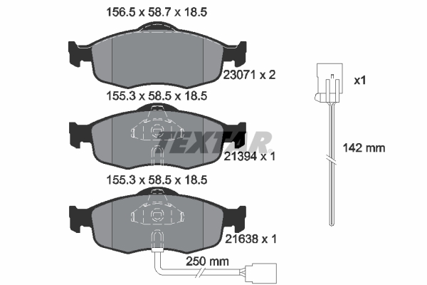 Brake Pad Set, disc brake - 2307104 TEXTAR