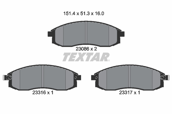 Brake Pad Set, disc brake - 2308602 TEXTAR