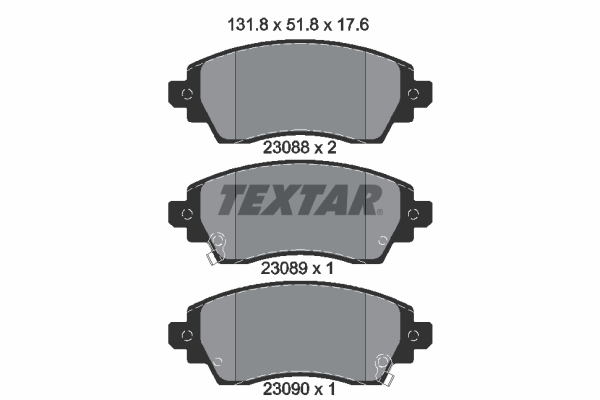 Brake Pad Set, disc brake - 2308801 TEXTAR