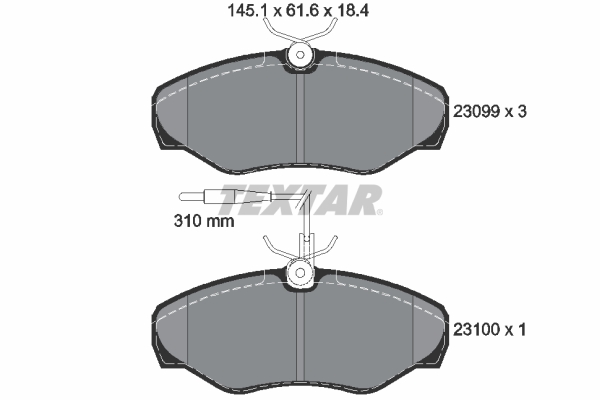 Brake Pad Set, disc brake - 2309903 TEXTAR