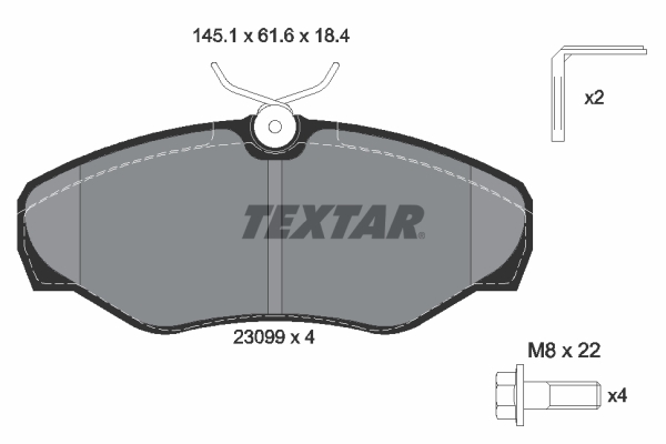 Brake Pad Set, disc brake - 2309902 TEXTAR