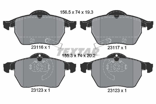 Brake Pad Set, disc brake - 2311701 TEXTAR