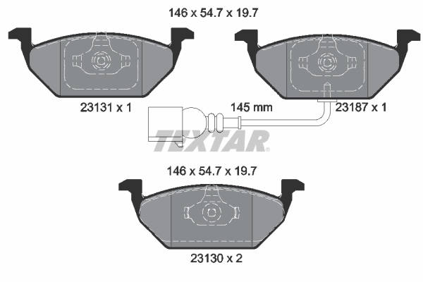 Brake Pad Set, disc brake - 2313101 TEXTAR