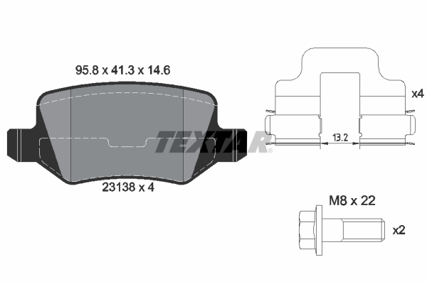 Brake Pad Set, disc brake - 2313803 TEXTAR