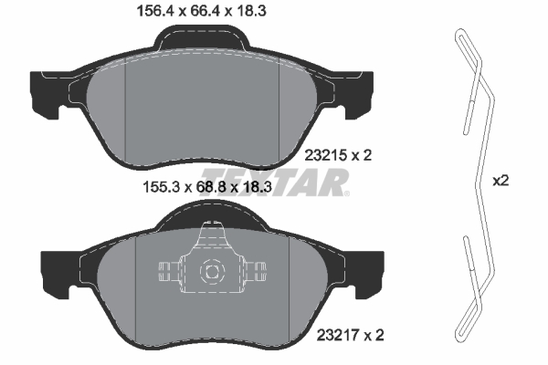 Brake Pad Set, disc brake - 2321502 TEXTAR